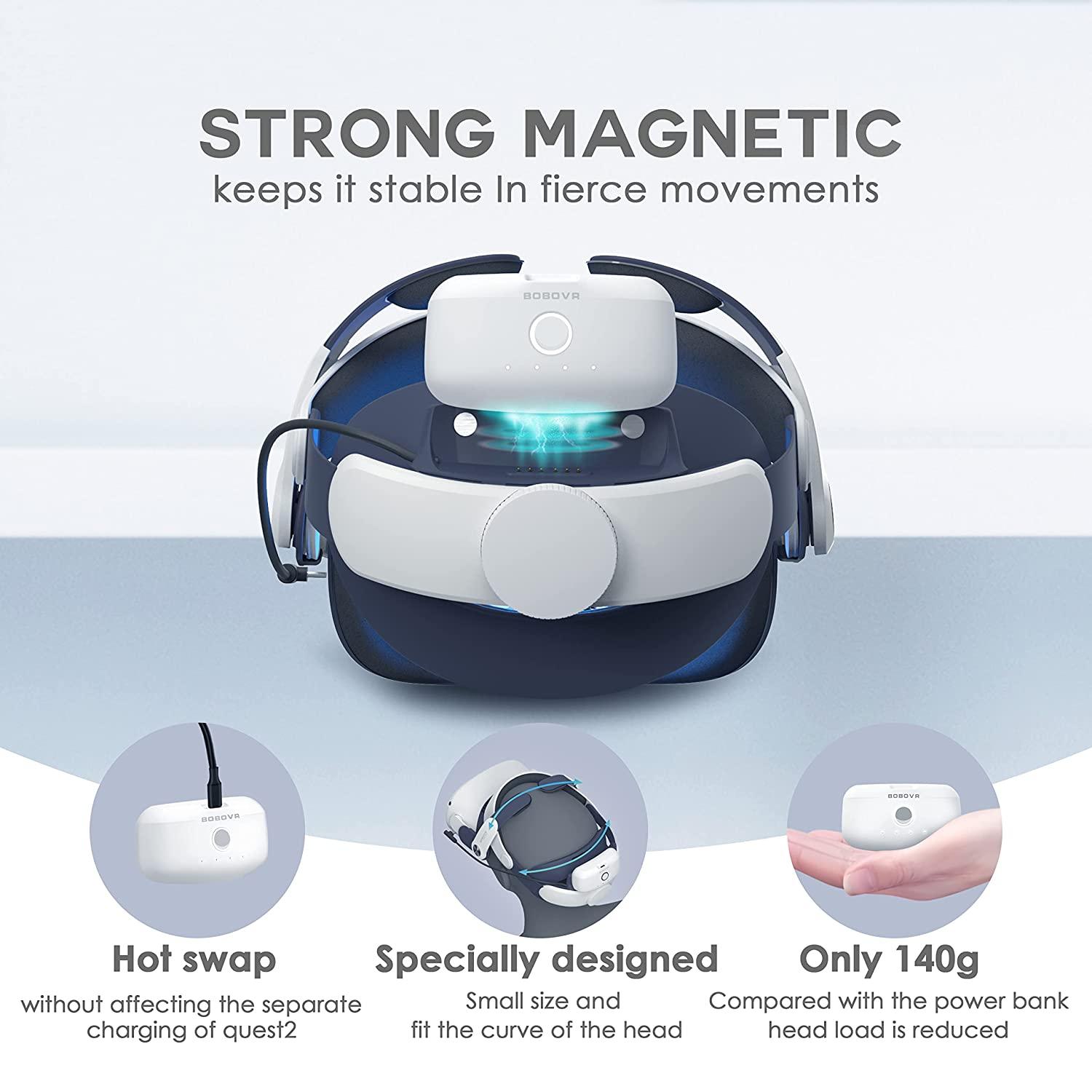 BOBOVR M2 Plus Head Strap Twin Battery Combo Compatible With Oculus Quest 2 (M2 Plus-2) - DataBlitz