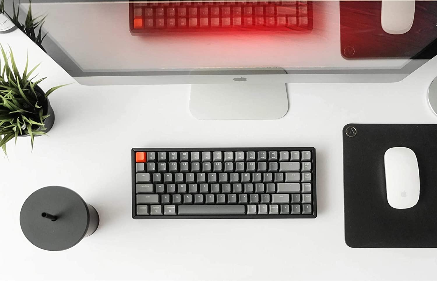KEYCHRON K2 84-KEY RGB BACKLIGHT ALUMINUM WIRELESS MECHANICAL KEYBOARD (GATERON BLUE SWITCH) (K2C2) - DataBlitz