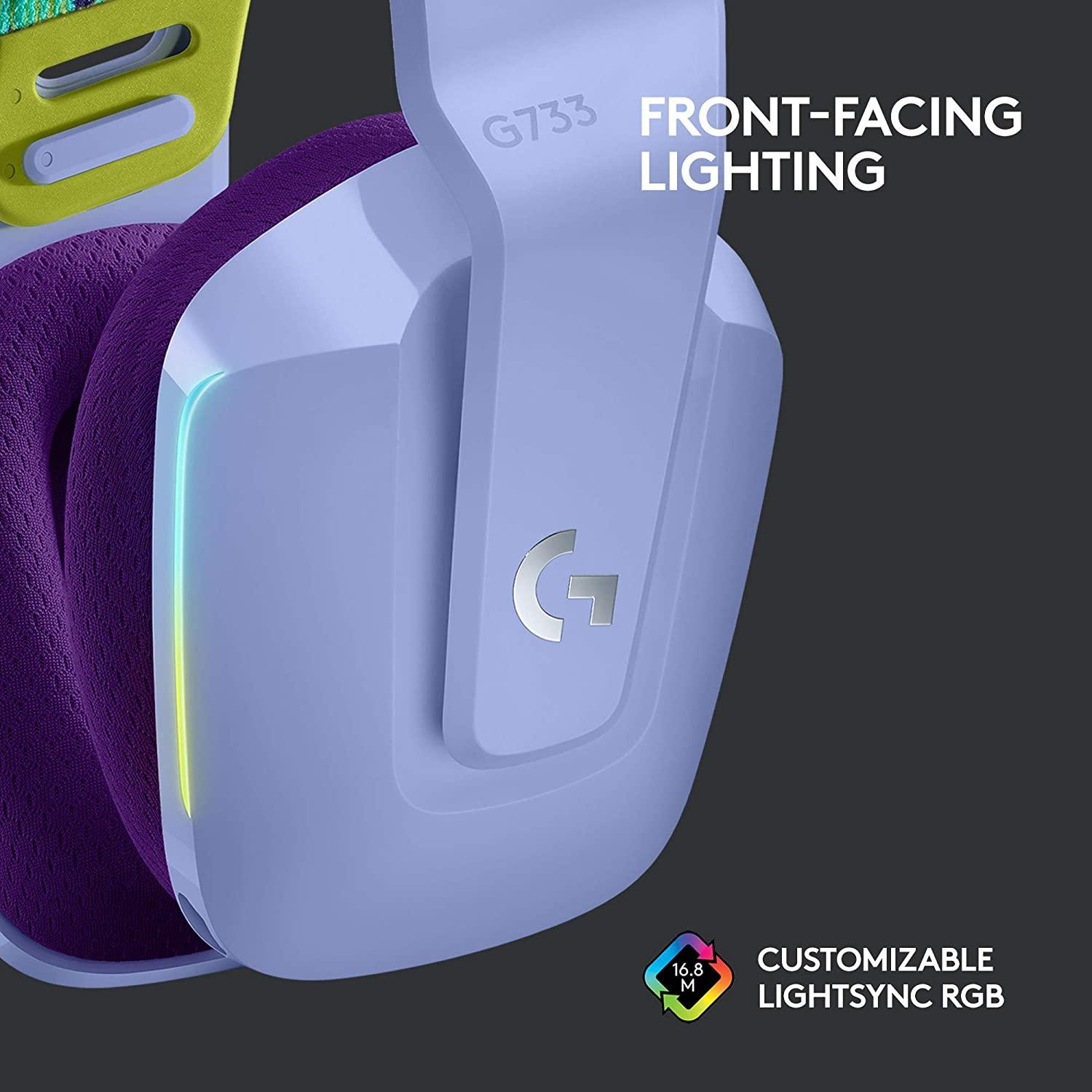 LOGITECH G733 LIGHTSPEED WIRELESS RGB GAMING HEADSET (LILAC) - DataBlitz