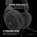 CORSAIR HS60 PRO SURROUND STEREO GAMING HEADSET WITH 7.1 SURROUND SOUND YELLOW (PC/XB1/PS4/NSW/MOBILE) - DataBlitz