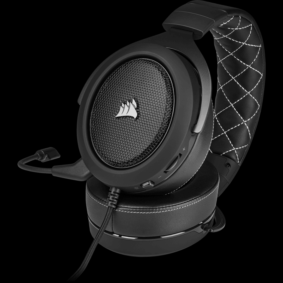 CORSAIR HS60 PRO SURROUND STEREO GAMING HEADSET WITH 7.1 SURROUND SOUND CARBON (PC/XB1/PS4/NSW/MOBILE) - DataBlitz