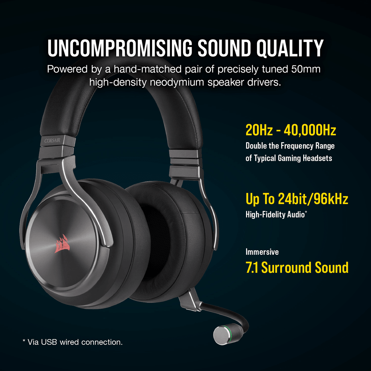 CORSAIR VIRTUOSO RGB WIRELESS SE HIGH-FIDELITY GAMING HEADSET GUNMETAL (PC/PS4) - DataBlitz
