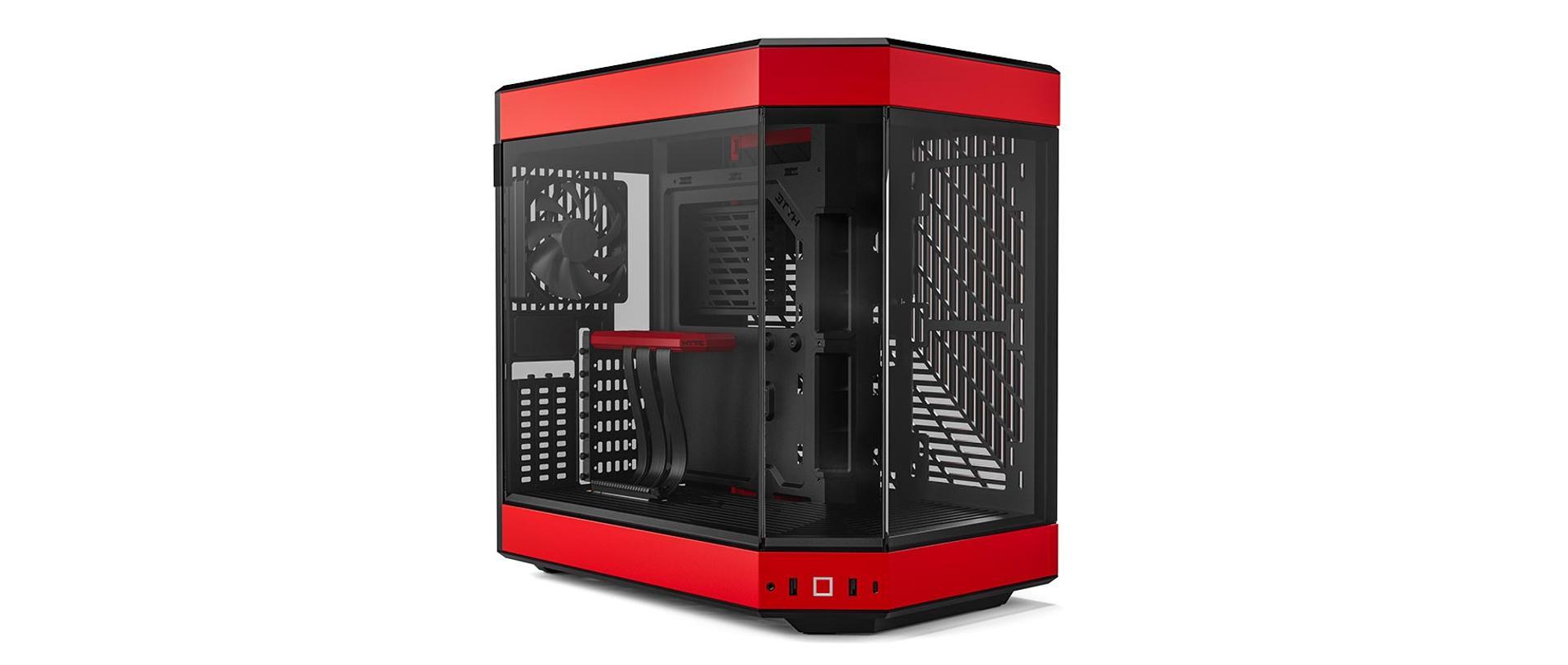 Hyte Y60 Dual Chamber Mid-Tower ATX Modern Aesthetic Case (Black/Red) - DataBlitz