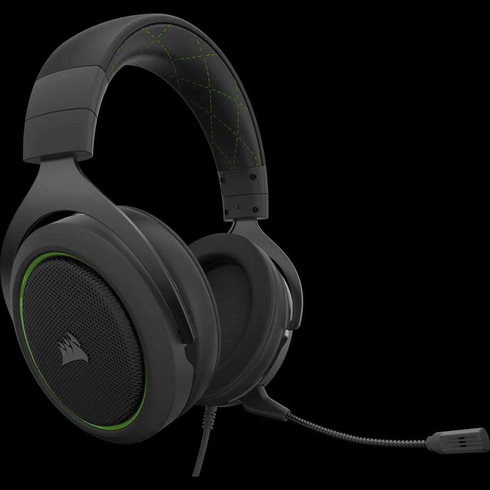 CORSAIR HS50 PRO STEREO GAMING HEADSET GREEN FOR XB1/PC/MAC/MOBILE/NINTENDO SWITCH - DataBlitz