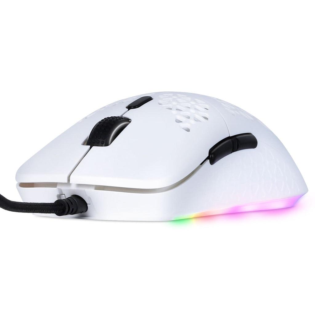 Onikuma CW911 RGB Wired Optical Gaming Mouse Honeycomb Shell (White) - DataBlitz
