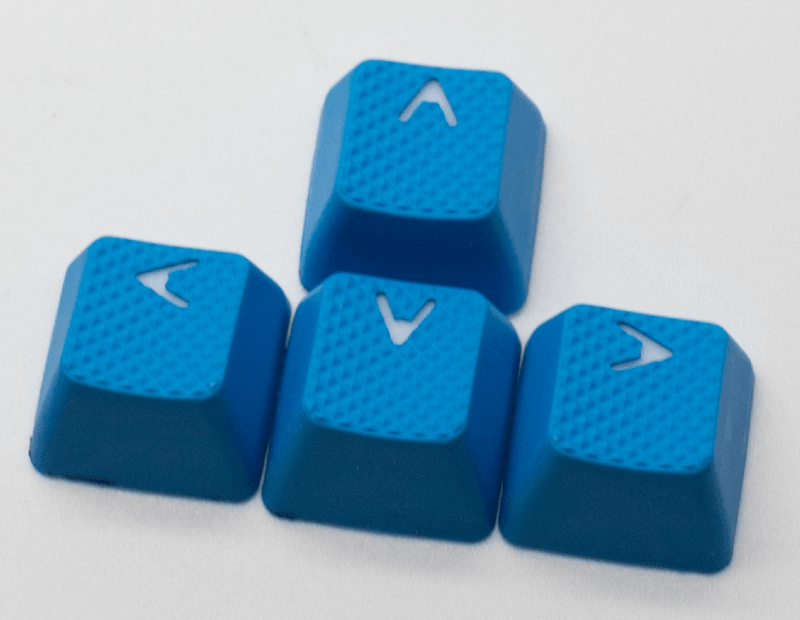 TAIHAO RUBBER DOUBLE SHOT BACKLIT GAMING WASD KEYCAPS SET FOR CHERRY MX SWITCH TYPE (8-KEYS) (SKY BLUE) - DataBlitz