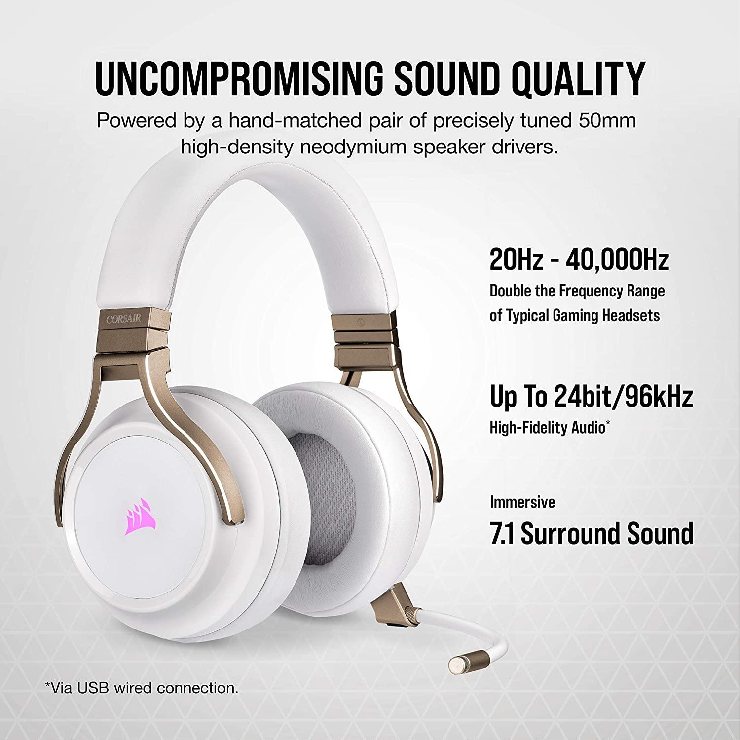 CORSAIR VIRTUOSO RGB WIRELESS HIGH-FIDELITY GAMING HEADSET PEARL (PC/PS4) - DataBlitz
