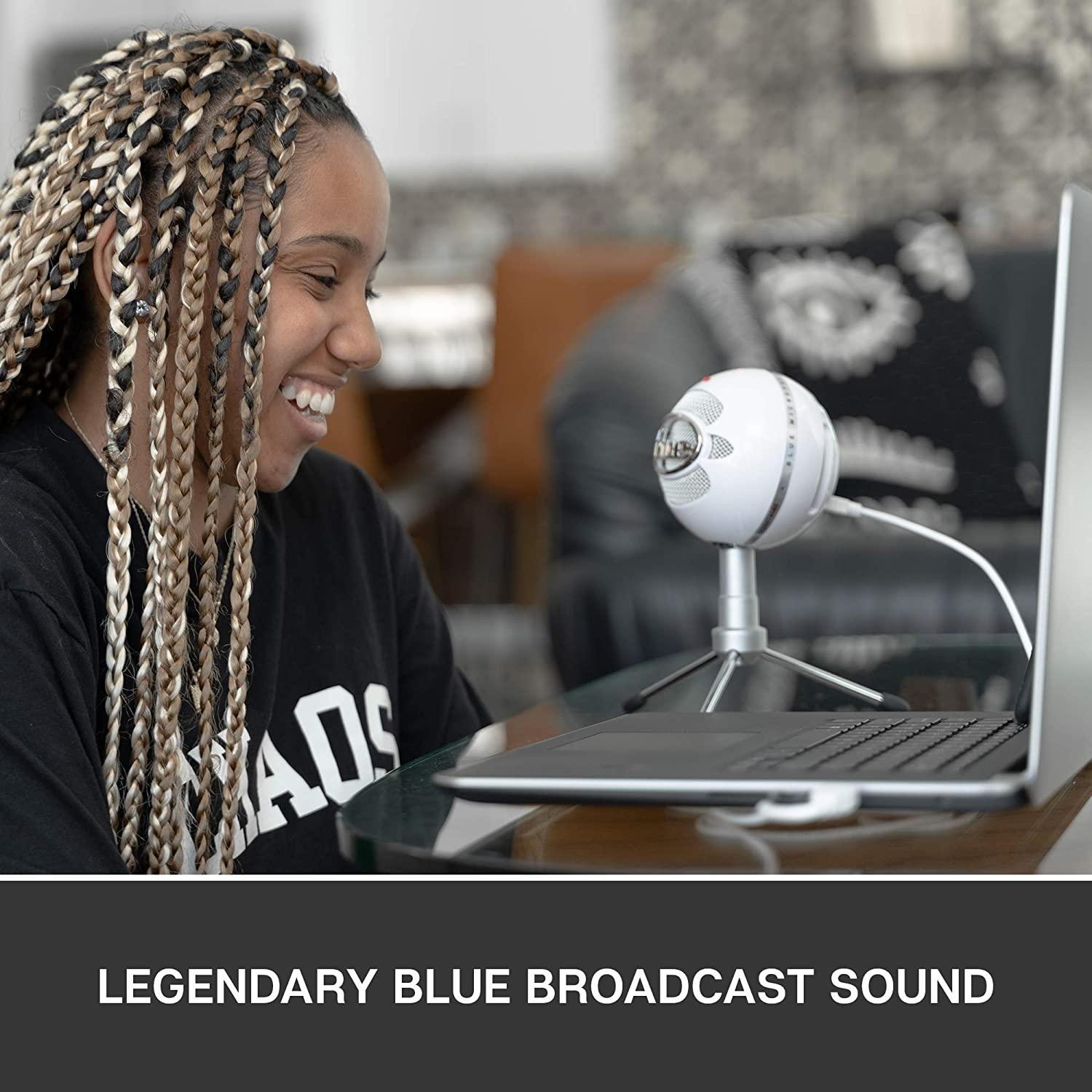 LOGITECH BLUE SNOWBALL ICE USB MICROPHONE FOR RECORDING/ STREAMING/ PODCASTING/ GAMING (WHITE) - DataBlitz