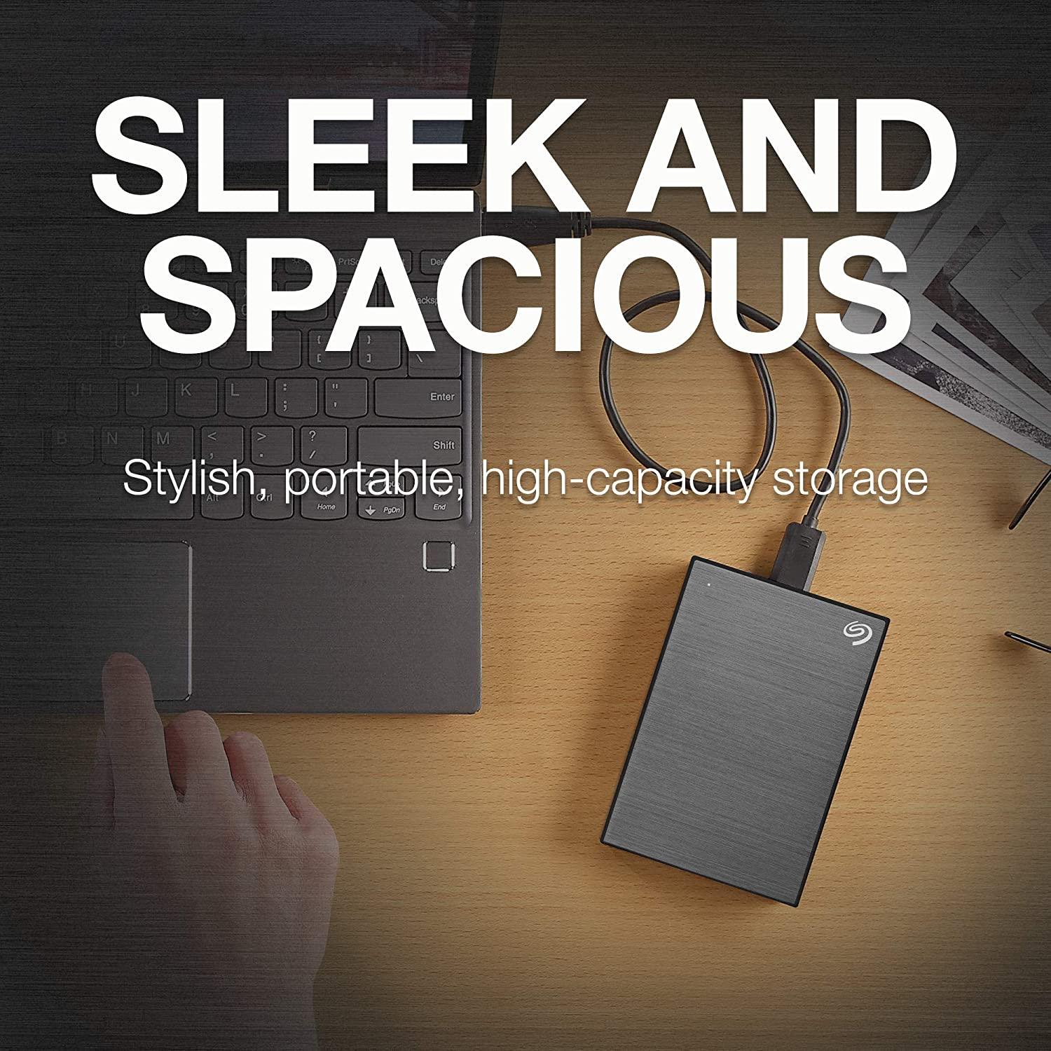 SEAGATE ONE TOUCH 1TB PORTABLE HDD WITH PASSWORD PROTECTION (SPACE GREY) - DataBlitz