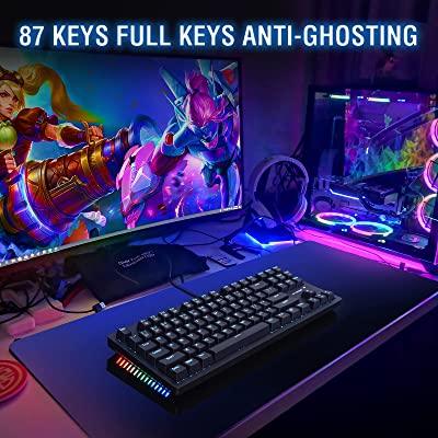 E-YOOSO K-620 Single Light With RGB Side Light 87 Keys Mechanical Keyboard Black (Blue Switch) - DataBlitz