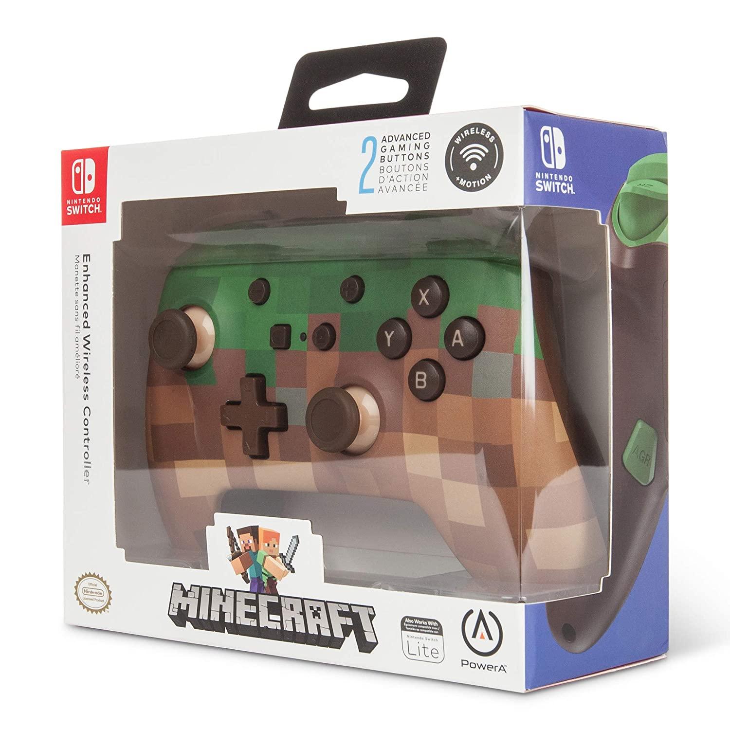 POWER A NSW ENHANCED WIRELESS CONTROLLER MINECRAFT GRASS BLOCK FOR N-SWITCH / SWITCH LITE - DataBlitz