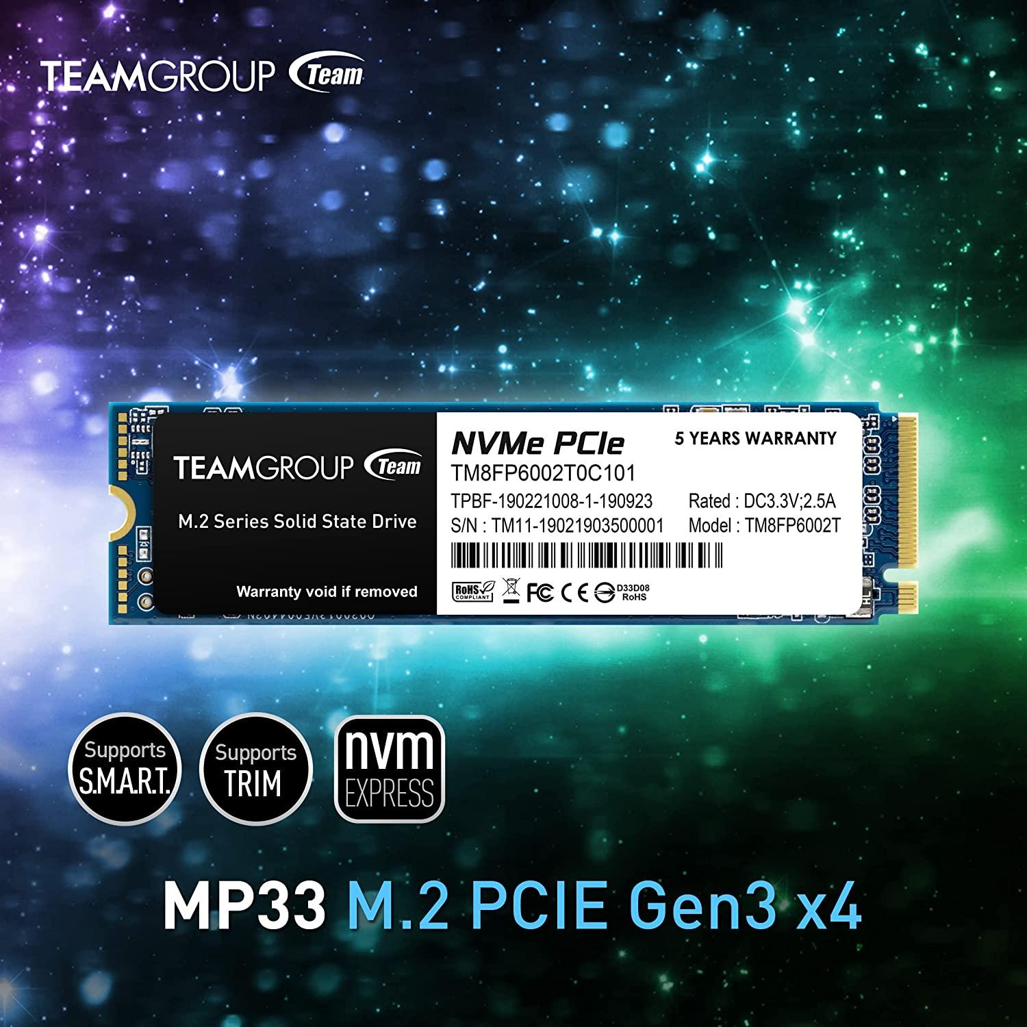 TEAMGROUP MP33 1TB SSD PCIE GEN3 X4 With NVME 1.3 (TM8FP6001T0C101) - DataBlitz