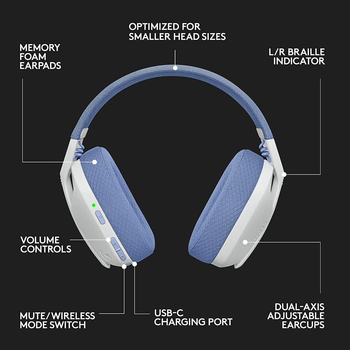 LOGITECH G435 LIGHTSPEED WIRELESS GAMING HEADSET (WHITE) - DataBlitz