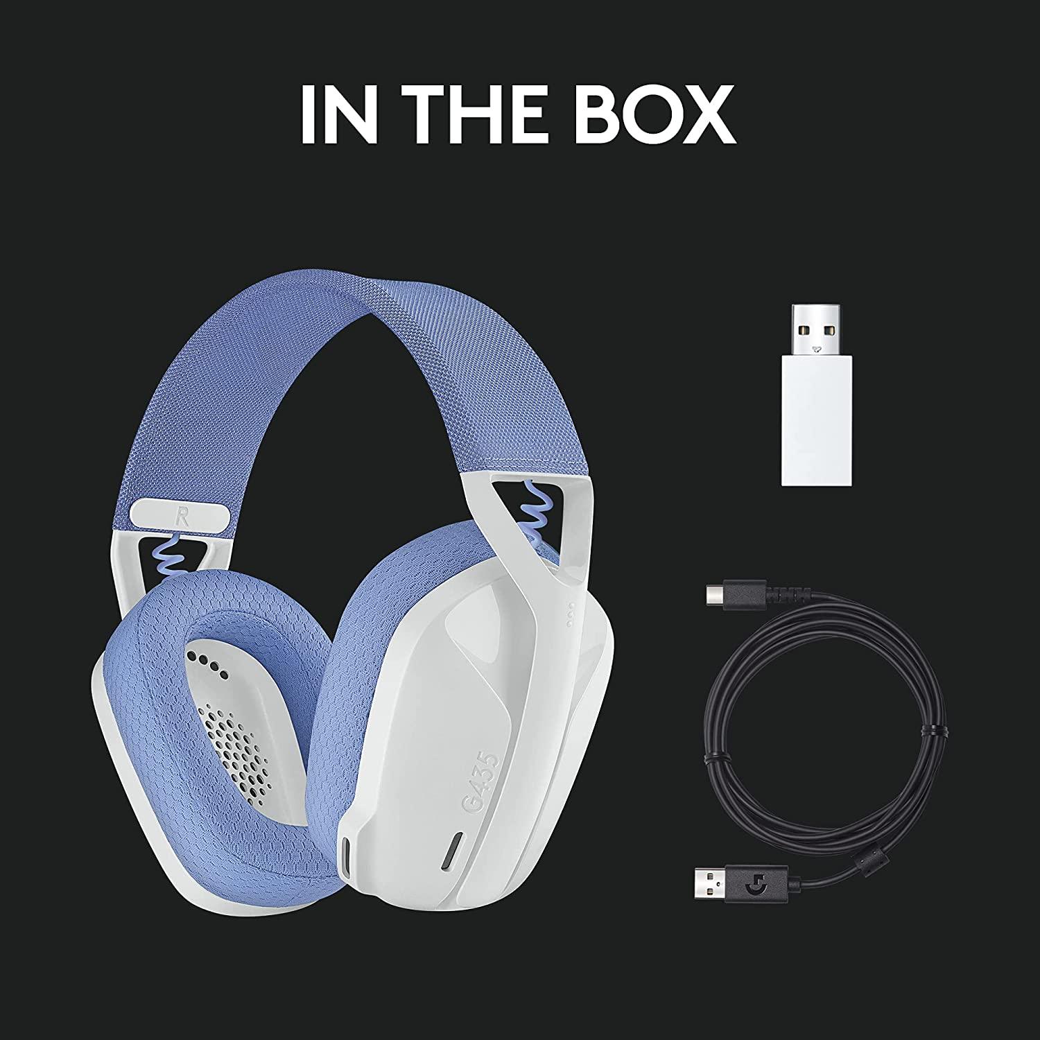 LOGITECH G435 LIGHTSPEED WIRELESS GAMING HEADSET (WHITE) - DataBlitz