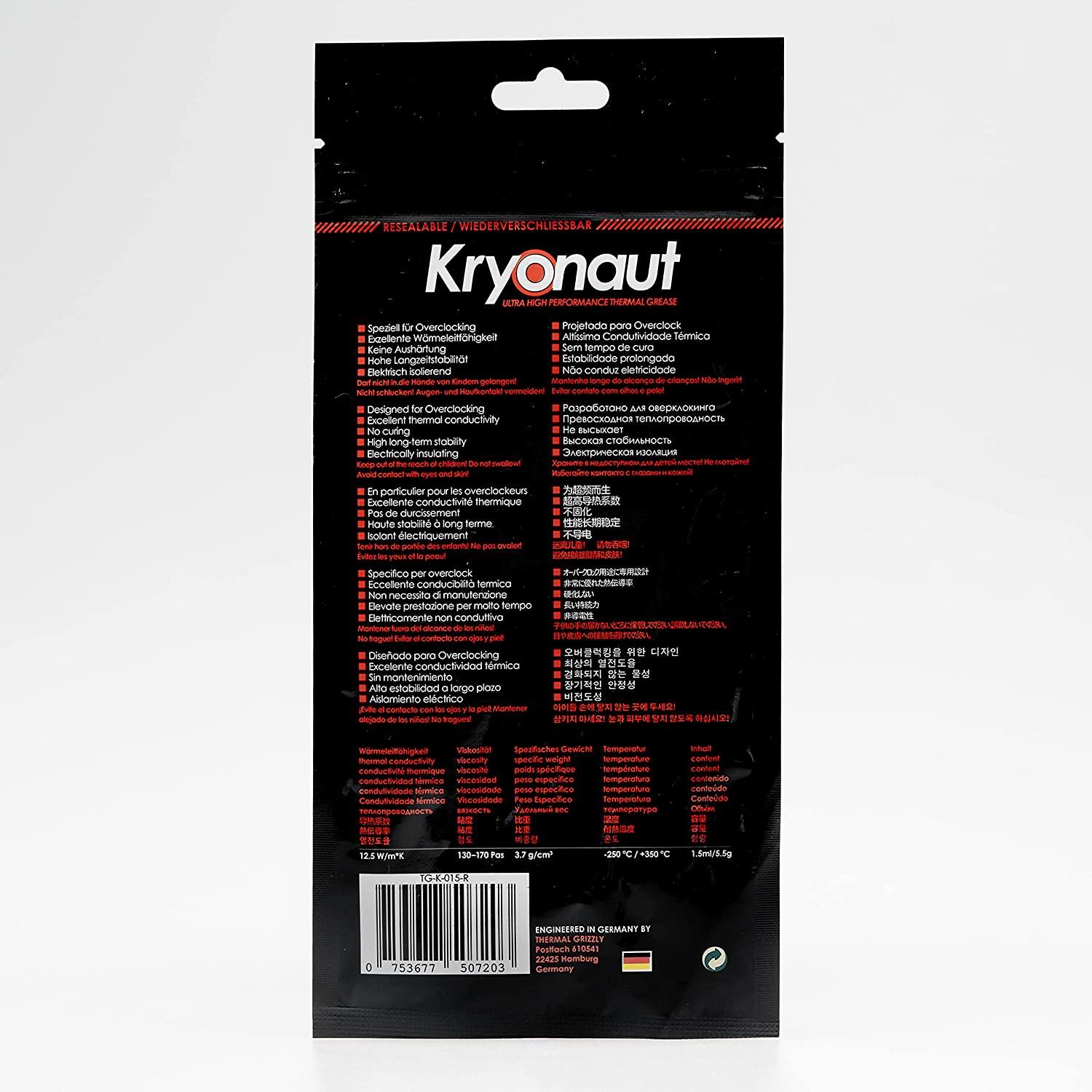 Thermal Grizzly Kryonaut Ultra High Performance Thermal Grease 1.5ML/5.5G (TG-K-015-R) - DataBlitz