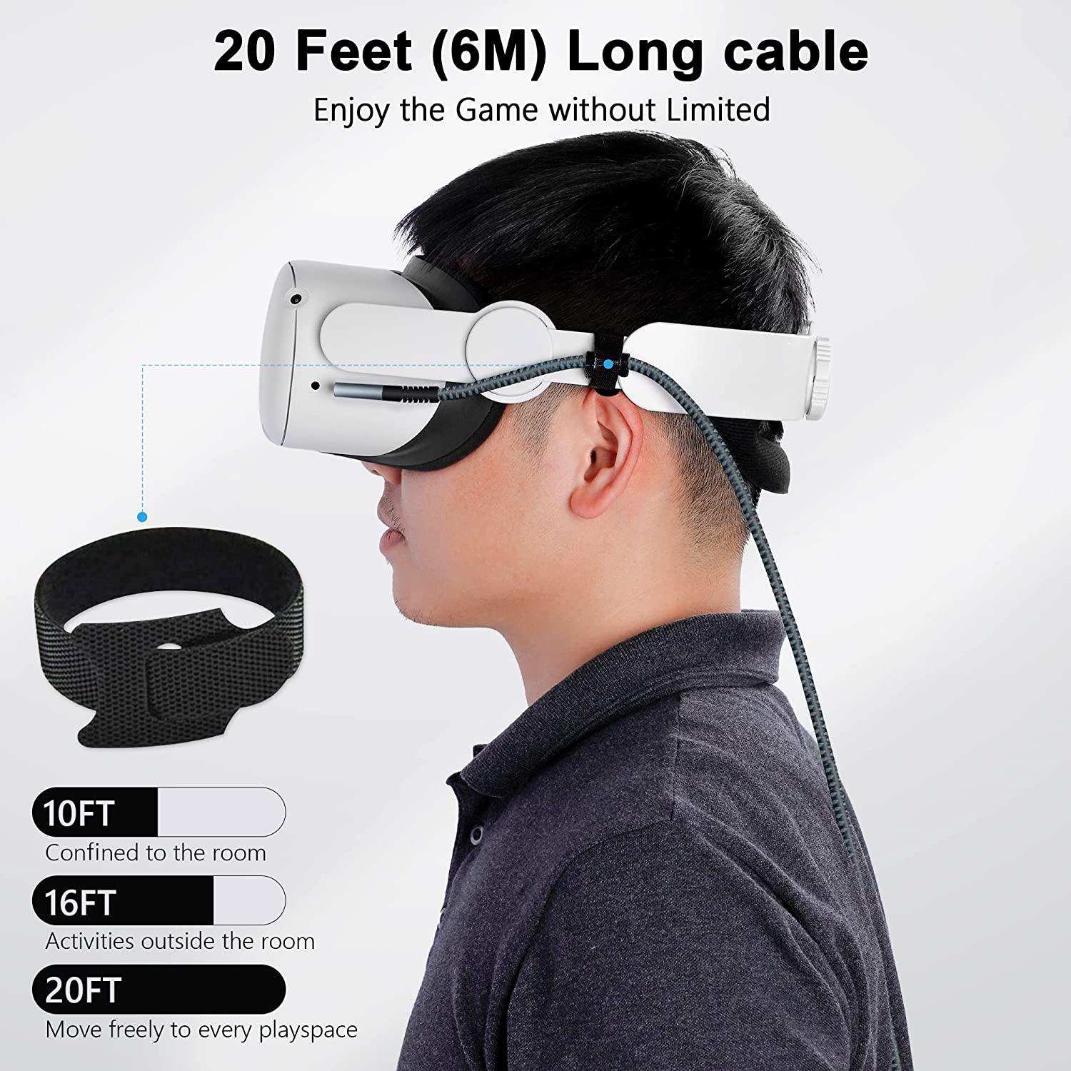 KUJECT USB 3.0 TYPE C BRAIDED OCULUS QUEST 2 LINK CABLE 20-FT - DataBlitz