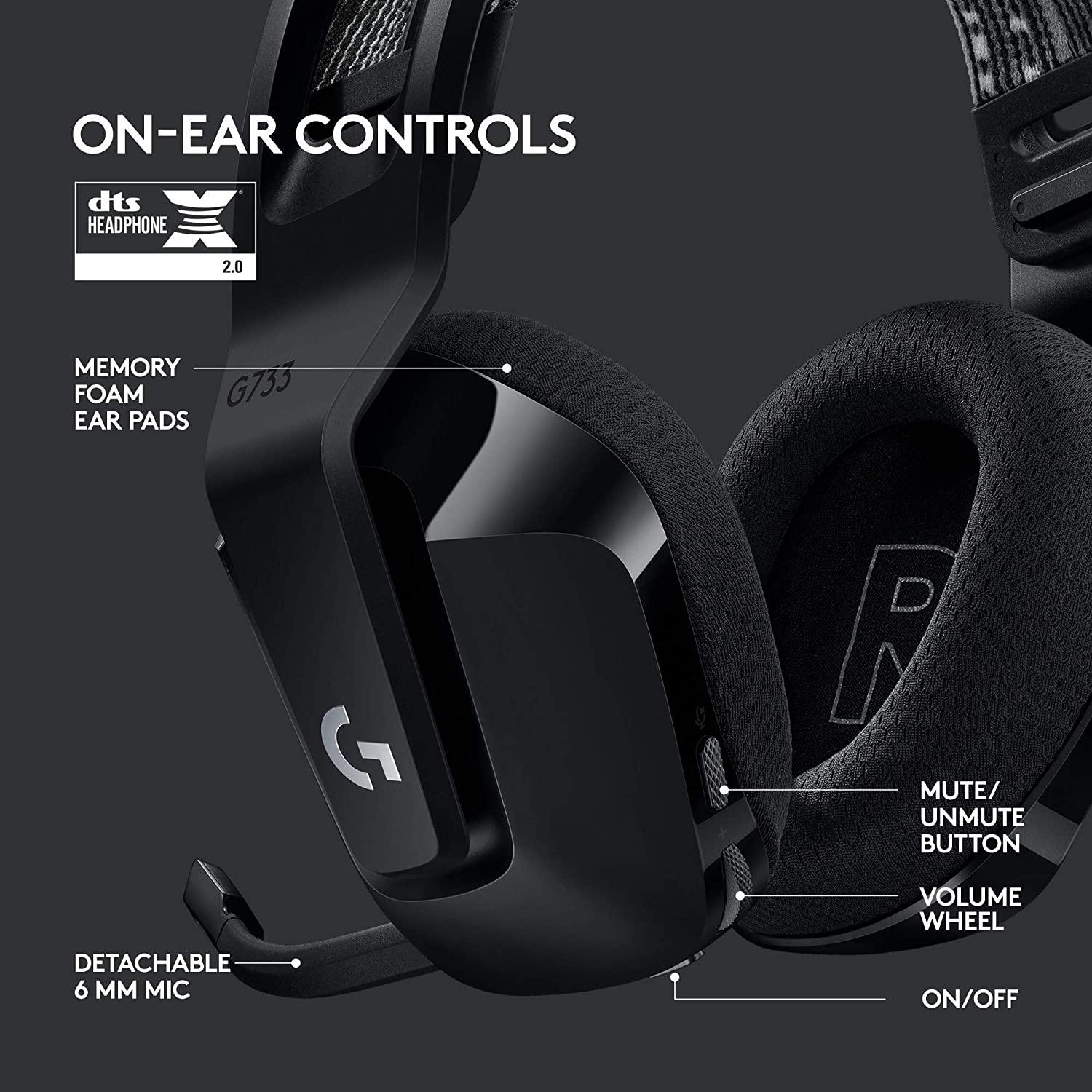 LOGITECH G733 LIGHTSPEED WIRELESS RGB GAMING HEADSET (BLACK) - DataBlitz