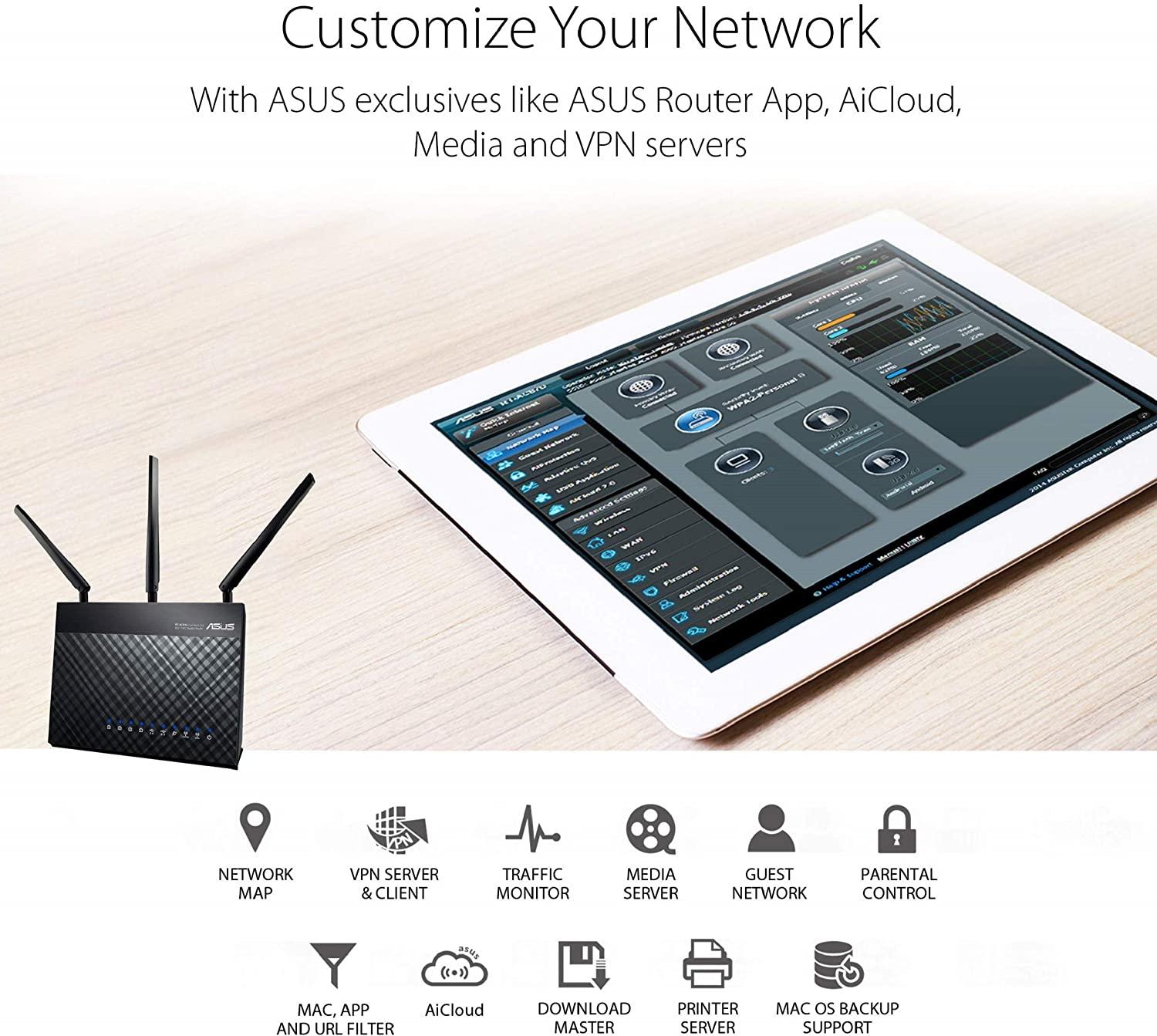 ASUS AC1900 DUAL BAND GIGABIT WIFI ROUTER (RT-AC68U) - DataBlitz