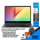 ASUS VIVOBOOK FLIP 14 TP470EA-EC004TS TOUCH LAPTOP (INDIE BLK) | 14" FHD  | i5-1135G7 | 8GB LPDDR4X | 512GB SSD | IRIS XE | WIN10 + ASUS STYLUS PEN & HOLDER + MS OFFICE HOME AND STUDENT 2019 + ASUS NEREUS BACKPACK - DataBlitz