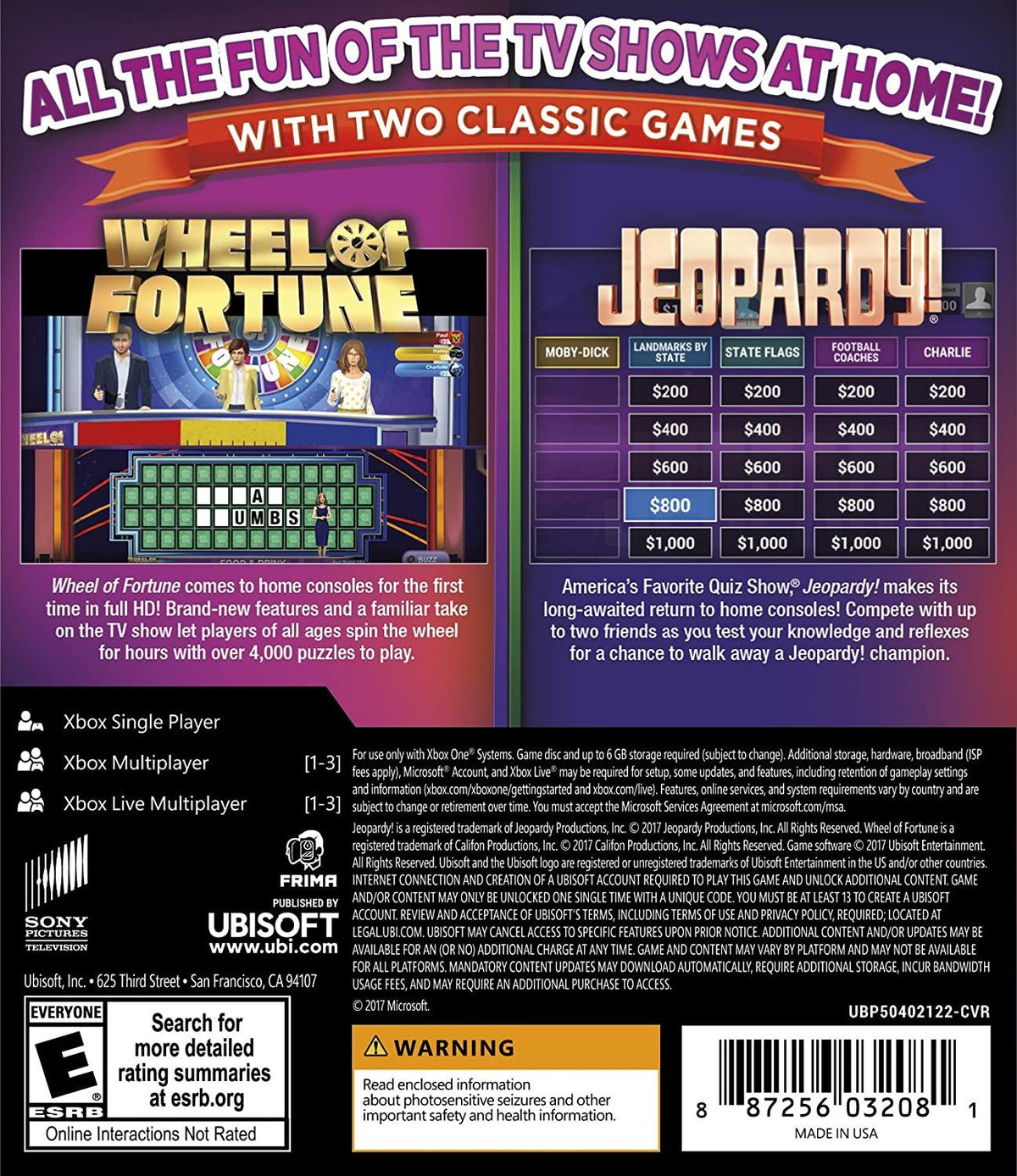 XBOX ONE AMERICAS GREATEST GAME SHOWS WHEEL OF FORTUNE & JEOPARDY! (US) - DataBlitz