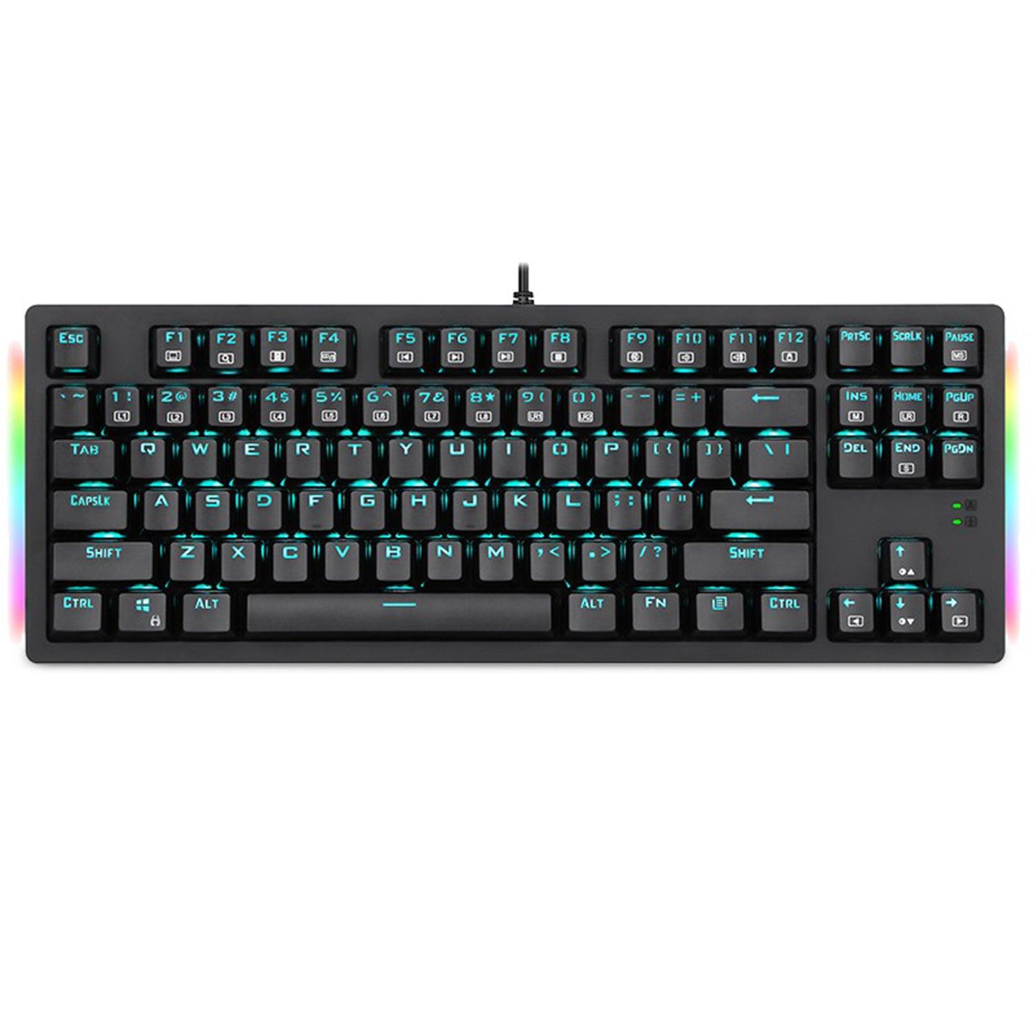 E-YOOSO K-620 Single Light With RGB Side Light 87 Keys Mechanical Keyboard Black (Blue Switch) - DataBlitz