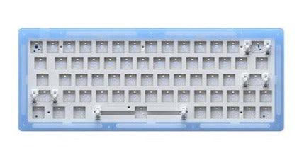 AKKO ACR64 RGB MECHANICAL KEYBOARD DIY KIT HOT-SWAPPABLE SOCKET GASKET MOUNT WITH 64-KEY LAYOUT ACRYLIC CASE (BLUE) - DataBlitz