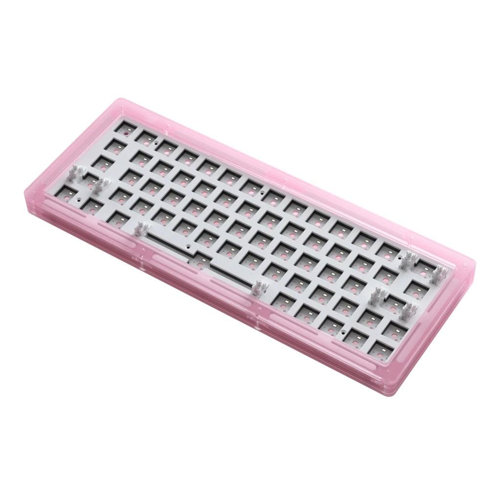 AKKO ACR64 RGB MECHANICAL KEYBOARD DIY KIT HOT-SWAPPABLE SOCKET GASKET MOUNT WITH 64-KEY LAYOUT ACRYLIC CASE (PINK) - DataBlitz