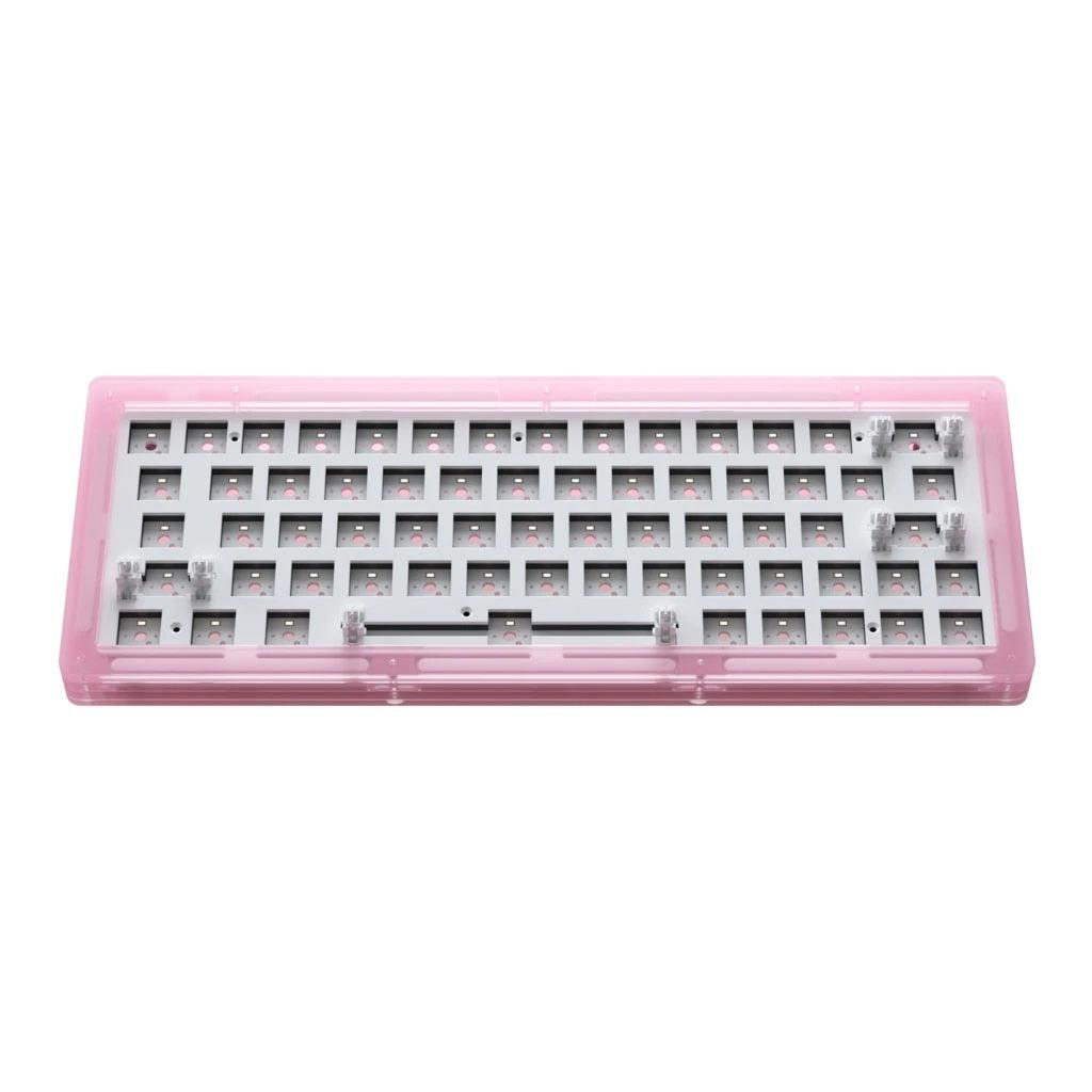 AKKO ACR64 RGB MECHANICAL KEYBOARD DIY KIT HOT-SWAPPABLE SOCKET GASKET MOUNT WITH 64-KEY LAYOUT ACRYLIC CASE (PINK) - DataBlitz