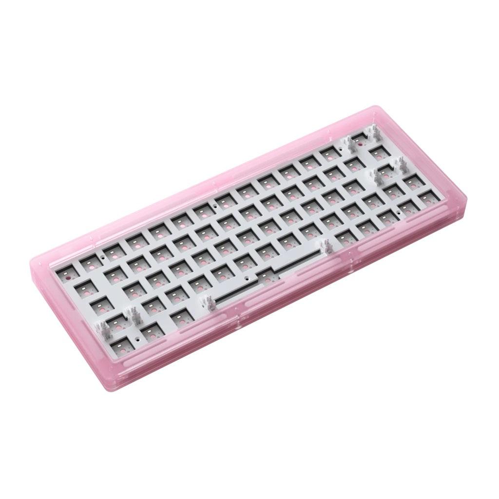 AKKO ACR64 RGB MECHANICAL KEYBOARD DIY KIT HOT-SWAPPABLE SOCKET GASKET MOUNT WITH 64-KEY LAYOUT ACRYLIC CASE (PINK) - DataBlitz