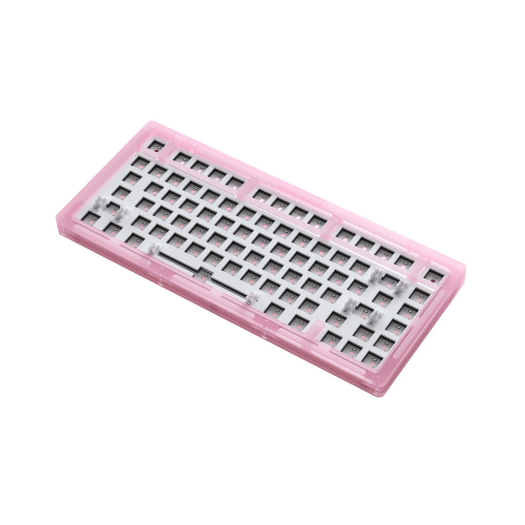 AKKO ACR75 RGB CUSTOM MECHANICAL KEYBOARD HOT-SWAPPABLE DIY KIT SOCKET GASKET MOUNT WITH 81-KEY LAYOUT ACRYLIC CASE (PINK) - DataBlitz