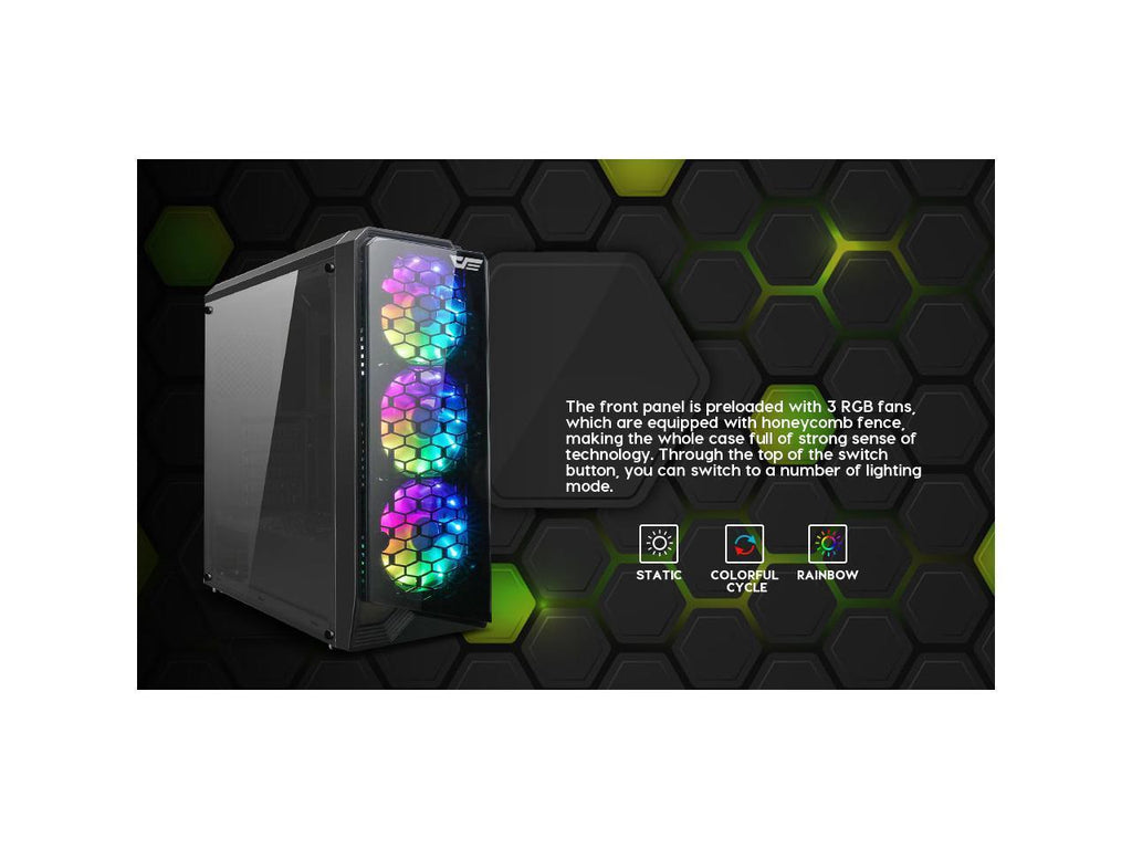 darkflash water square 5 black atx mid tower gaming case