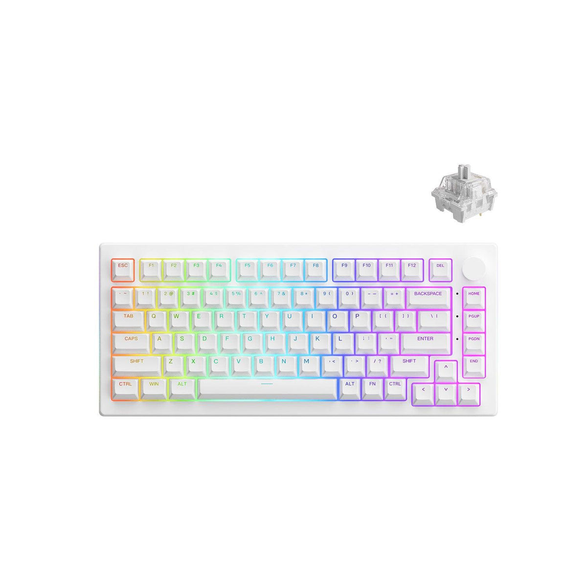 Akko 5075S Shine-Through RGB Hot-Swappable Mechanical Keyboard White (Akko CS Wine White) - DataBlitz
