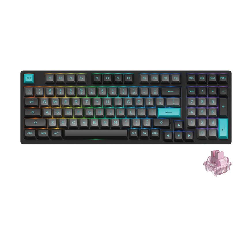 AKKO Black & Cyan 3098B Multi-Modes RGB Mechanical Keyboard (AKKO CS Jelly Pink) - DataBlitz