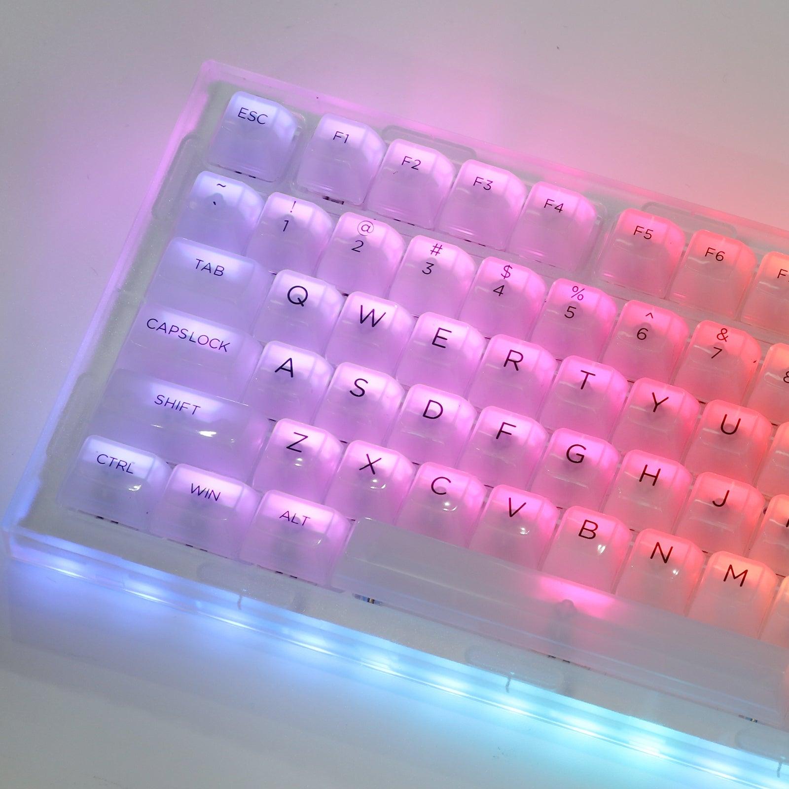 AKKO Clear White Transparent Keycaps Set ASA 155 Keys - DataBlitz