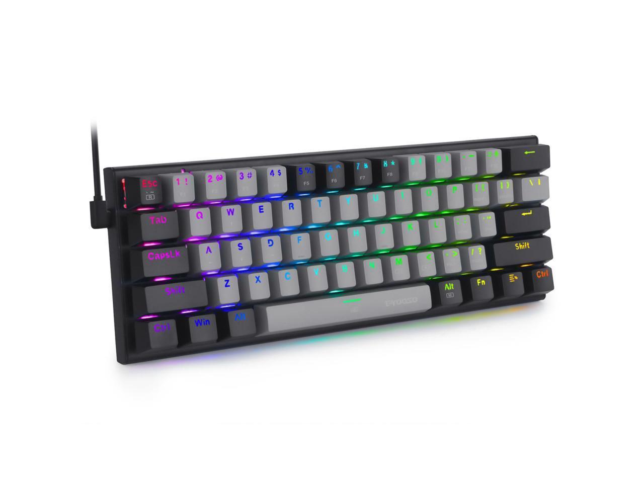 E-YOOSO Z-11 RGB 61 Keys Hot Swappable Mechanical Keyboard Gray/Black (Red Switch) - DataBlitz