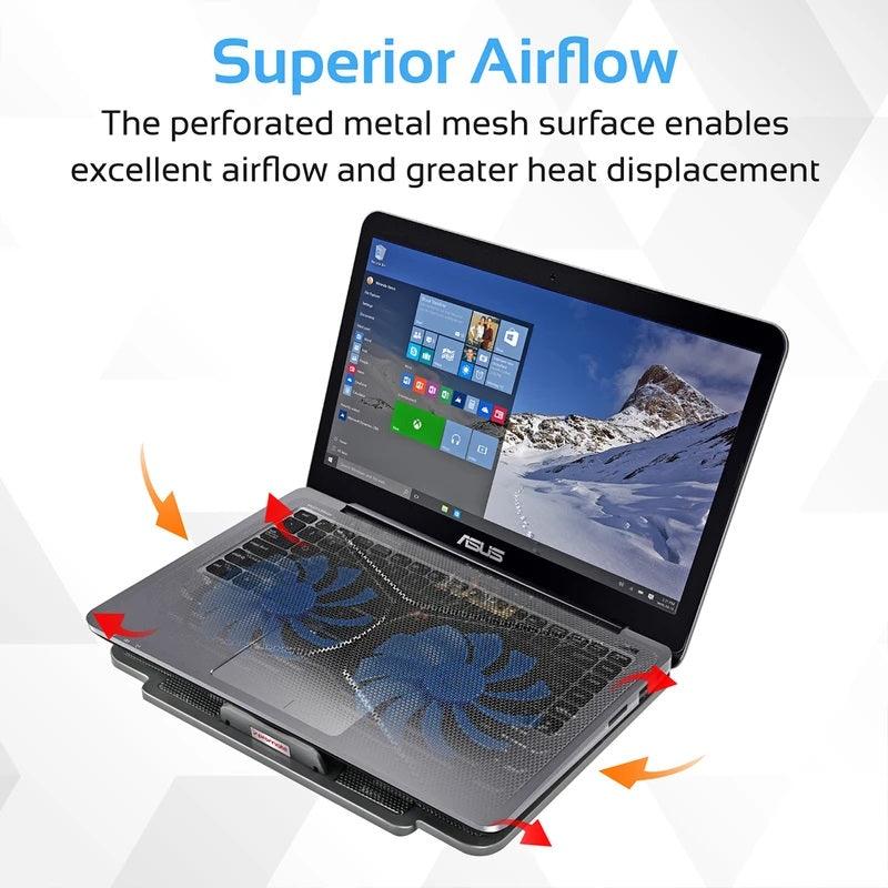 PROMATE AIRBASE-1 LAPTOP COOLING PAD WITH SILENT FAN TECHNOLOGY (BLACK) - DataBlitz