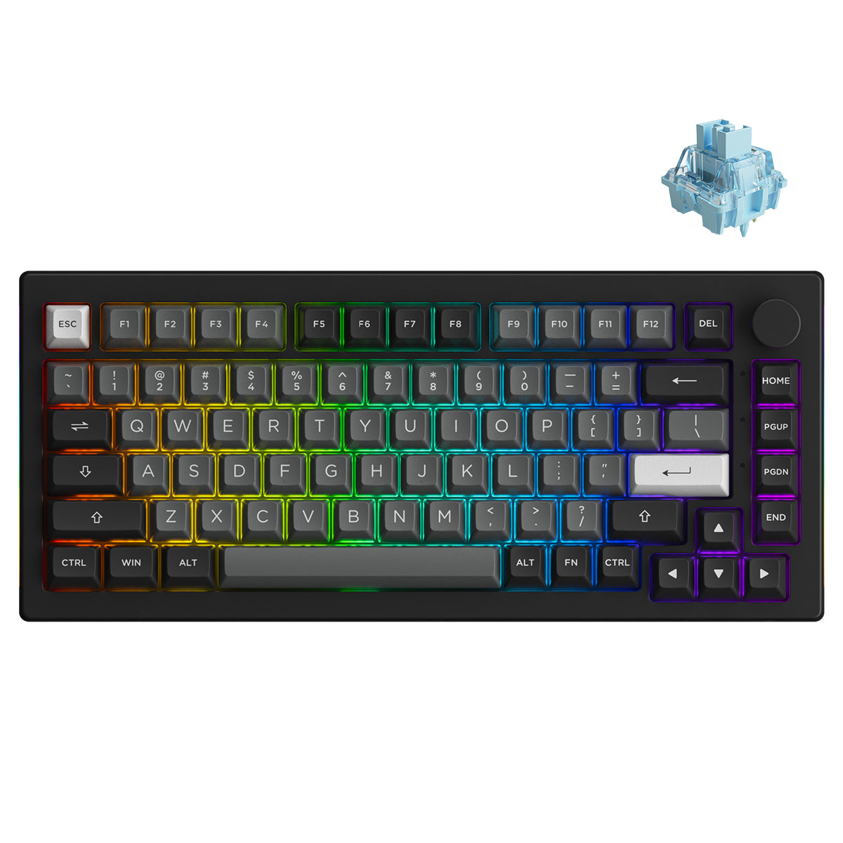 Akko Black & Silver 5075B Plus Multi-Modes RGB Hot-Swappable Mechanical Keyboard