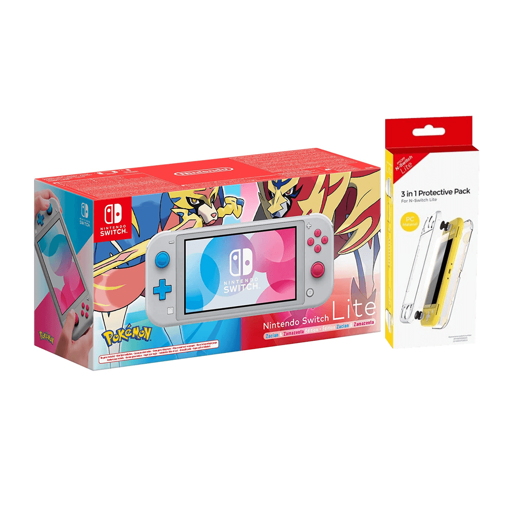 NINTENDO SWITCH LITE CONSOLE ZACIAN & ZAMAZENTA + DOBE 3 IN 1 PROTECTIVE PACK PC MATERIAL (TNS-19170) - DataBlitz