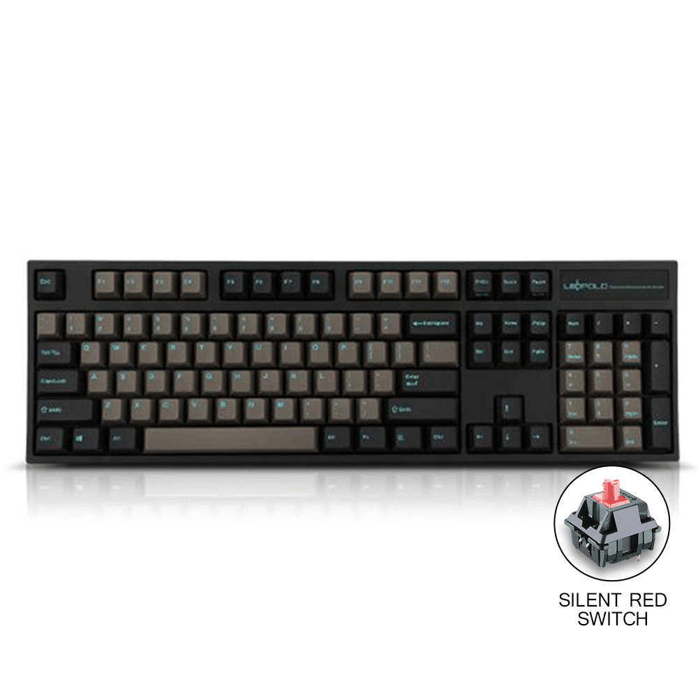 LEOPOLD 104-KEYS MECHANICAL KEYBOARD GRAPHITE KEYCAP + BLUE FONT (SILENT RED SWITCH) (FC900RS/EDPD(S)) - DataBlitz