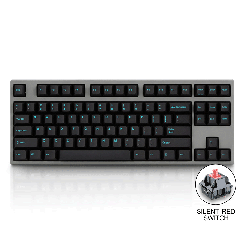 LEOPOLD 87-KEYS MECHANICAL KEYBOARD TWO-TONE BLACK/DARK GRAY KEYCAPS + SKY BLUE FONT (SILENT RED SWITCH) (FC750RS/EBBPD) - DataBlitz