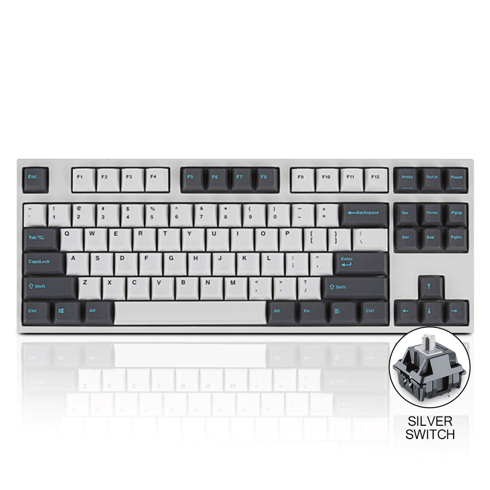 LEOPOLD 87-KEYS MECHANICAL KEYBOARD TWO-TONE WHITE/GRAY KEYCAP (SILVER SWITCH) (FC750RV/EWDPD) - DataBlitz