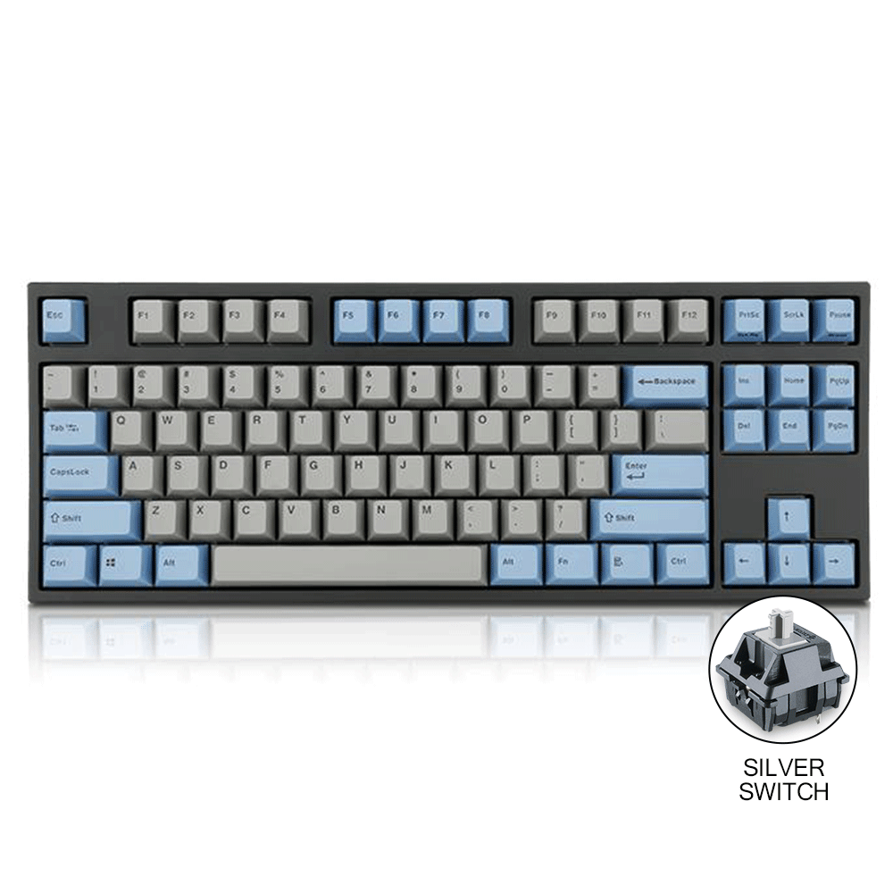 LEOPOLD 87-KEYS MECHANICAL KEYBOARD TWO-TONE GRAY/BLUE KEYCAP (SILVER SWITCH) (FC750RV/EGBPD) - DataBlitz