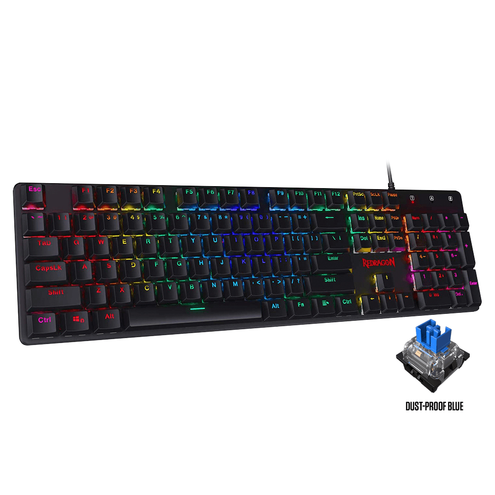 REDRAGON SHRAPNEL MECHANICAL GAMING KEYBOARD (DUST-PROOF BLUE) (K589RGB) - DataBlitz