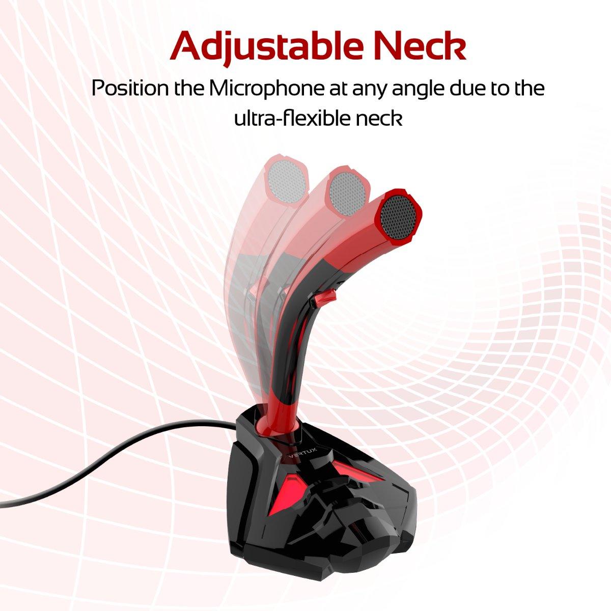 VERTUX STREAMER-4 UNIVERSAL DIGITAL 3.5MM DESKTOP GAMING MICROPHONE RED - DataBlitz