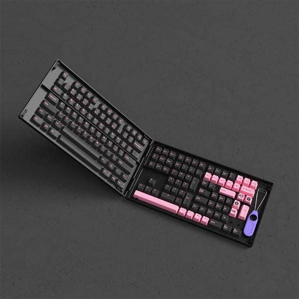 AKKO BLACK & PINK THE DANCER VERSION PBT FULL KEYCAPS SET CHERRY 229 KEYS - DataBlitz