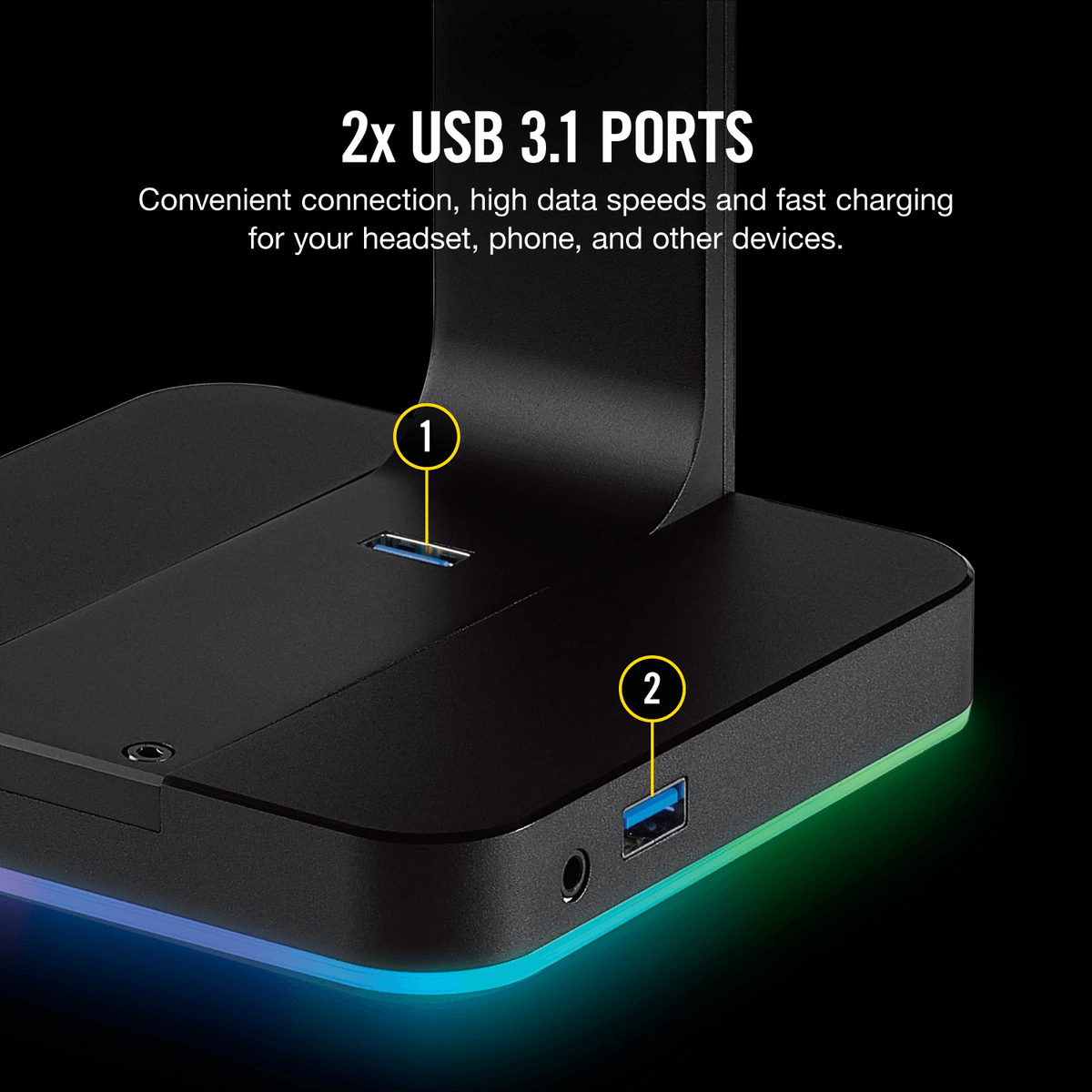 CORSAIR GAMING ST100 RGB PREMIUM HEADSET STAND WITH 7.1 SURROUND SOUND - DataBlitz