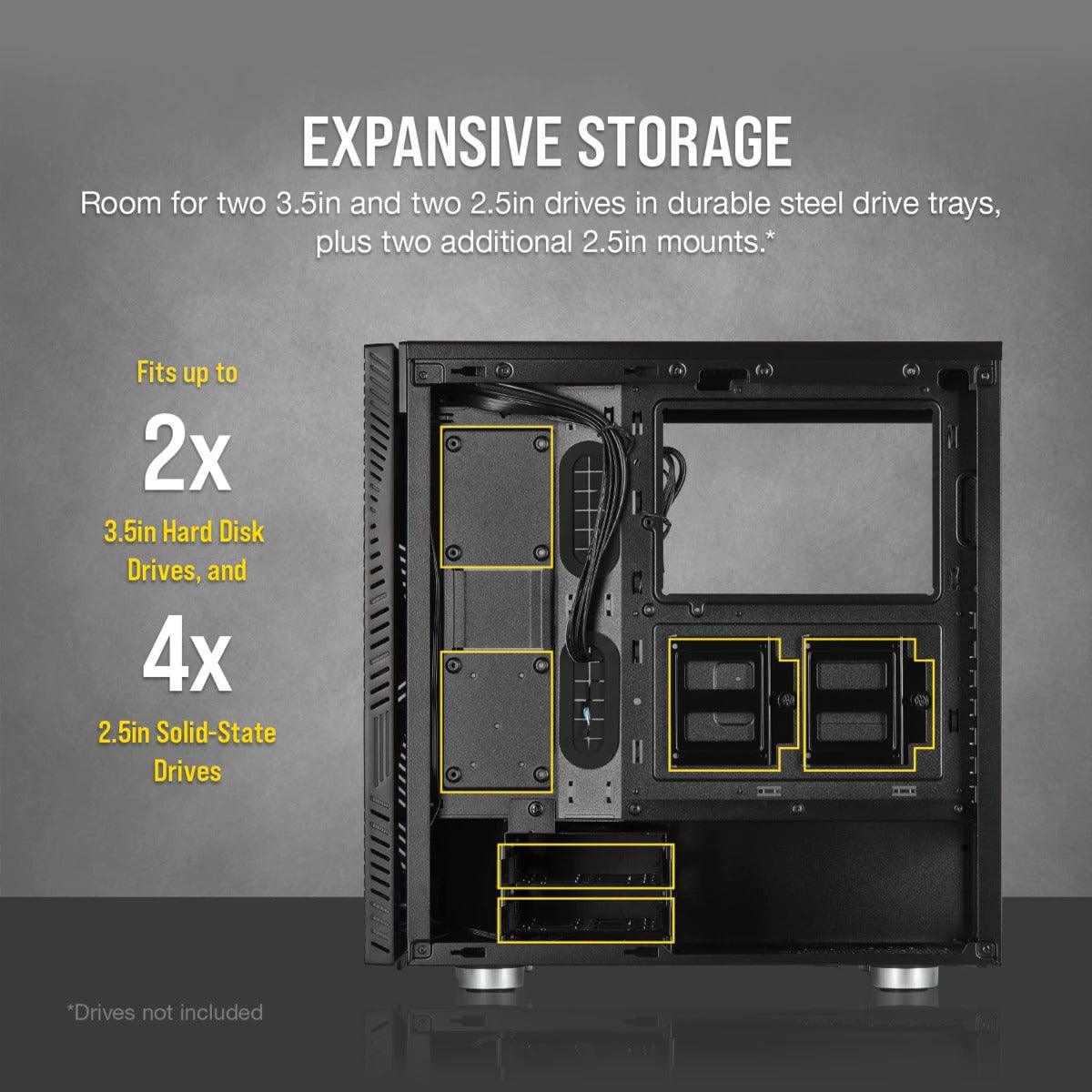 Corsair 275R Airflow Tempered Glass Mid-Tower Gaming Case (Black) - DataBlitz