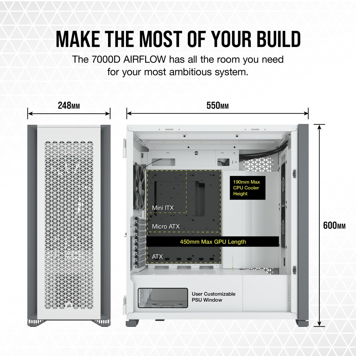 Corsair 7000D Airflow Full-Tower ATX PC Case (White)
