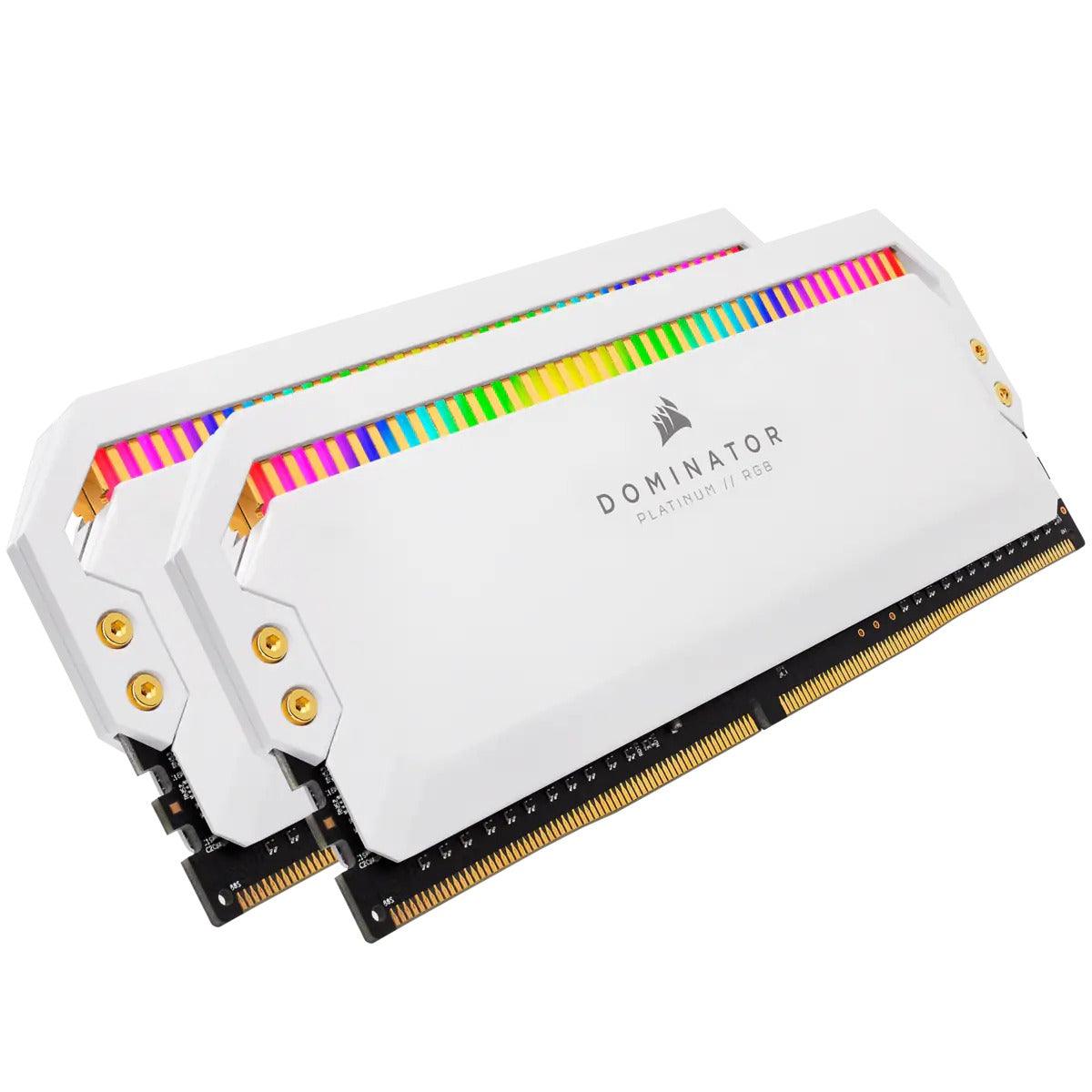 CORSAIR Dominator Platinum RGB 32GB (2 x 16GB) DDR4 DRAM 3200mhz C16 Memory Kit (White) (CMT32GX4M2E3200C16W) - DataBlitz
