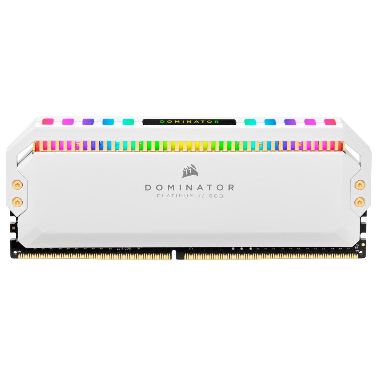 CORSAIR Dominator Platinum RGB 16GB (2 x 8GB) DDR4 DRAM 3600mhz C18 Memory Kit (White) (CMT16GX4M2C3600C18W) - DataBlitz